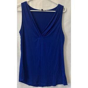 Cable & Gauge Women's Blue M V‎ Neck Sleeveless Business Casual Tank Top